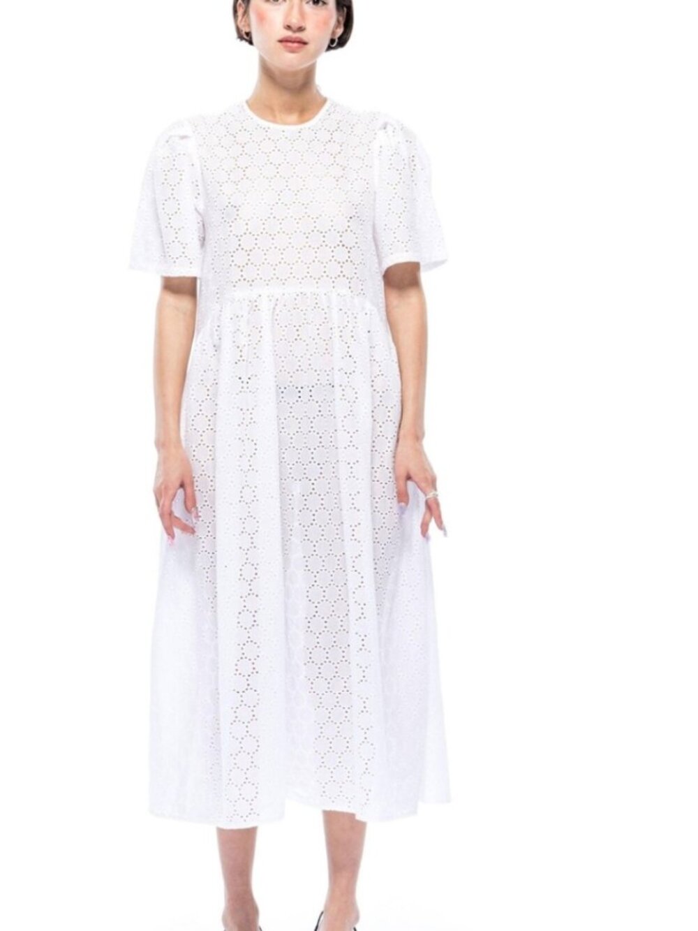 Toit Volant Spring Garden White Eyelet Dress | Size M/L